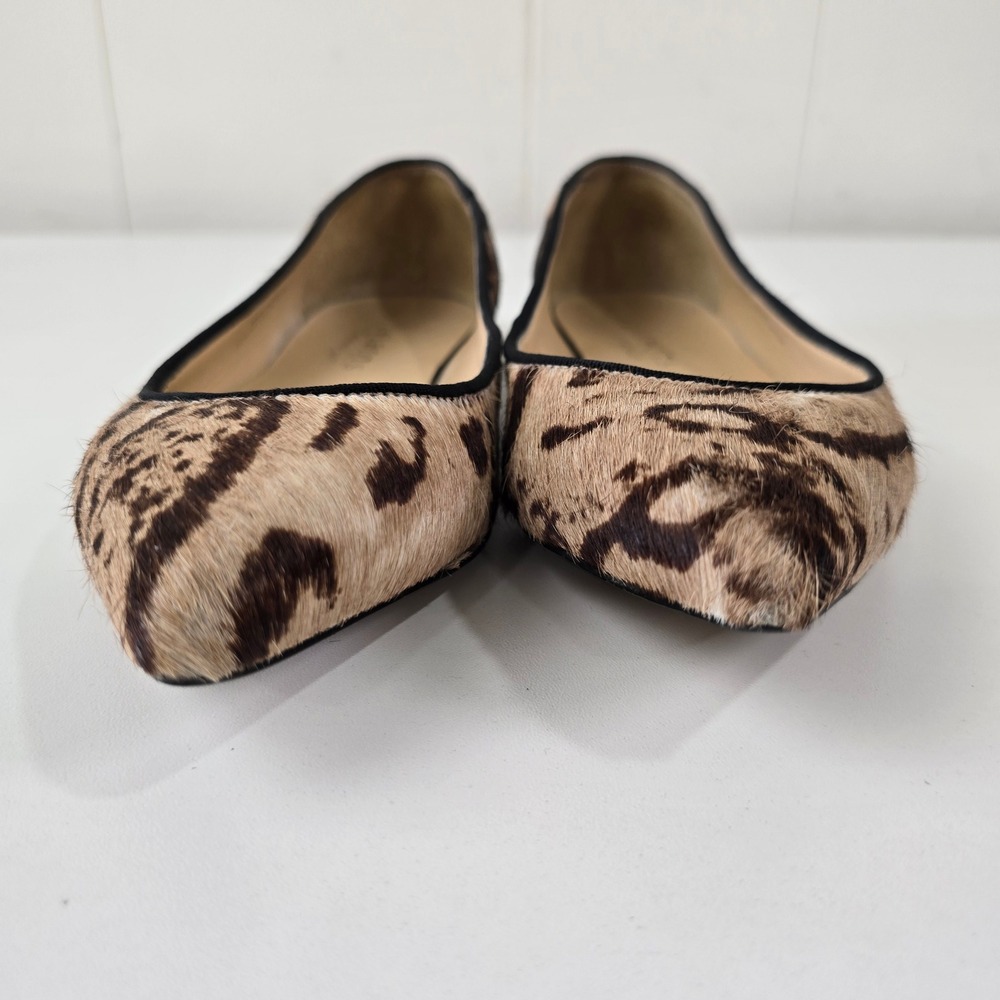 Talbots Calf Hair Animal Print Pointed Toe Ballet Flats Leopard Womens 6B - Picture 2 of 11